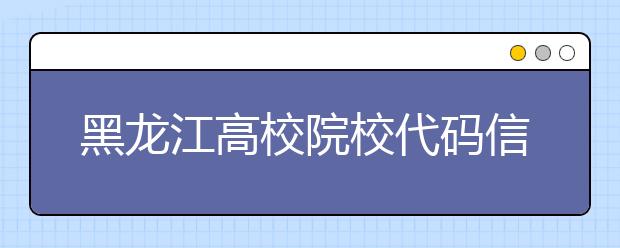 黑龍江高校院校代碼信息匯總整理，為您高考志愿保駕護航